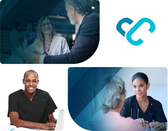 A collage of CatenaCare providers and the CatenaCare logo.